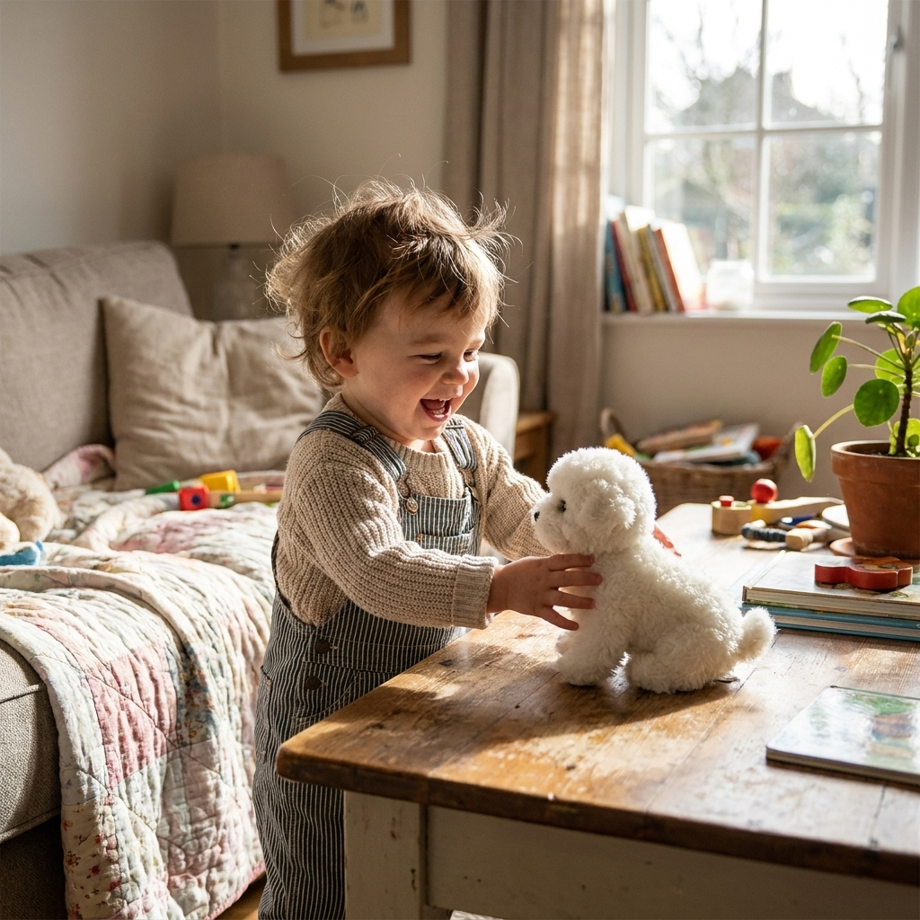 Realistic Interactive Plush Puppy Toy lifestyle