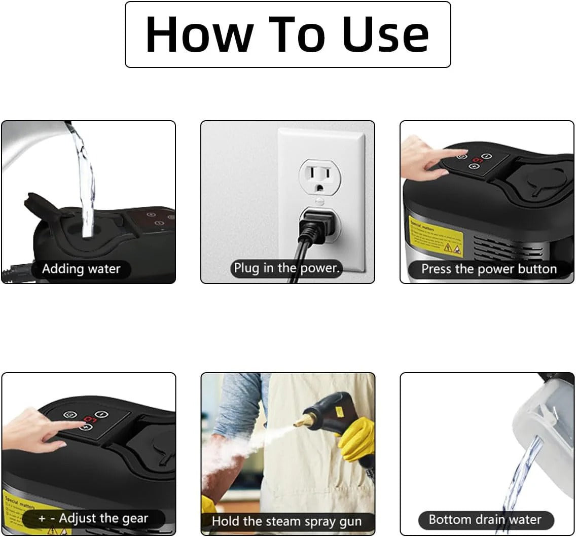 2500W Steam Cleaner with Gloves